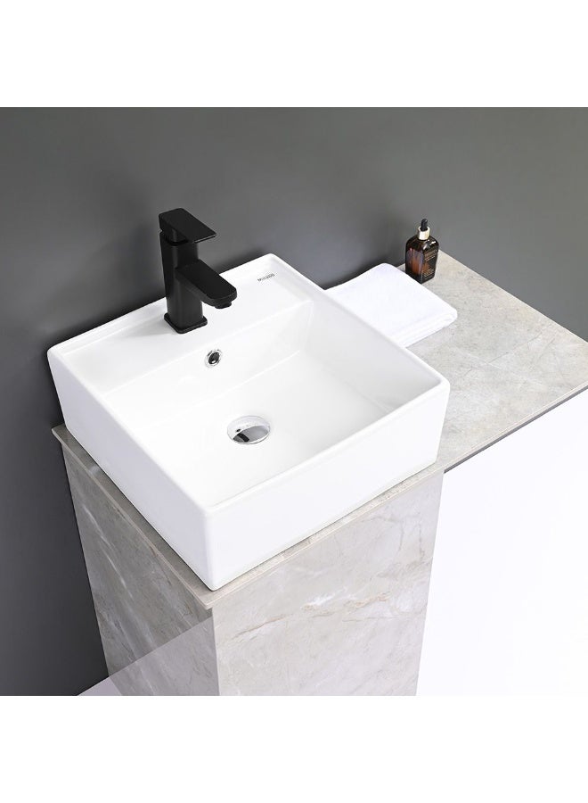 DANUBE HOME Milano Hana Vanity With Single Wash Basin (46X48X82) Cm - Light Grey Finish| Porcelain Sink Cabinet Compact Storage Cabinet For Modern Bathroom (Mirror Not Included) - Image 2
