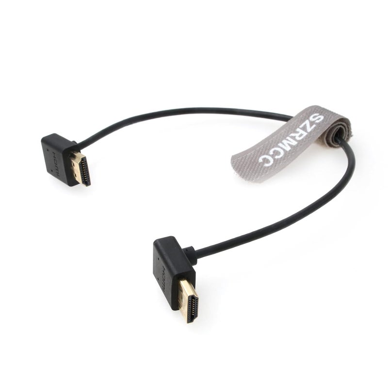 اس زد ار ام سي سي كابل 8K HDMI إلى HDMI بزاوية سفلية فائق السرعة ملفوف مضفر للكاميرا Z Cam E2 Sony FX6 FX9 Canon EOS C70 C300 Portkeys BM5 Atomos Ninjav V Shogun Monitor - Image 1