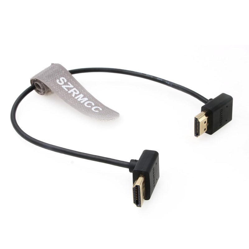 اس زد ار ام سي سي كابل 8K HDMI إلى HDMI بزاوية سفلية فائق السرعة ملفوف مضفر للكاميرا Z Cam E2 Sony FX6 FX9 Canon EOS C70 C300 Portkeys BM5 Atomos Ninjav V Shogun Monitor - Image 4
