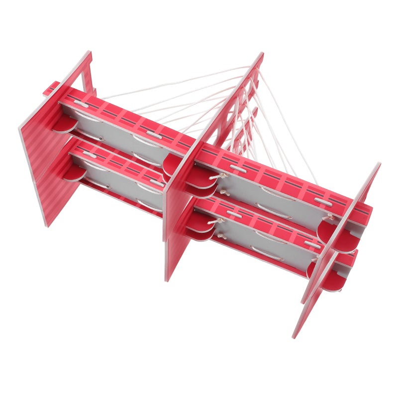 2pcs Kids Handmade Bridge Model Diy Assembly Kit Science Experiment Set Cable Stayed Bridge Model For Creativity And Learning - Image 1