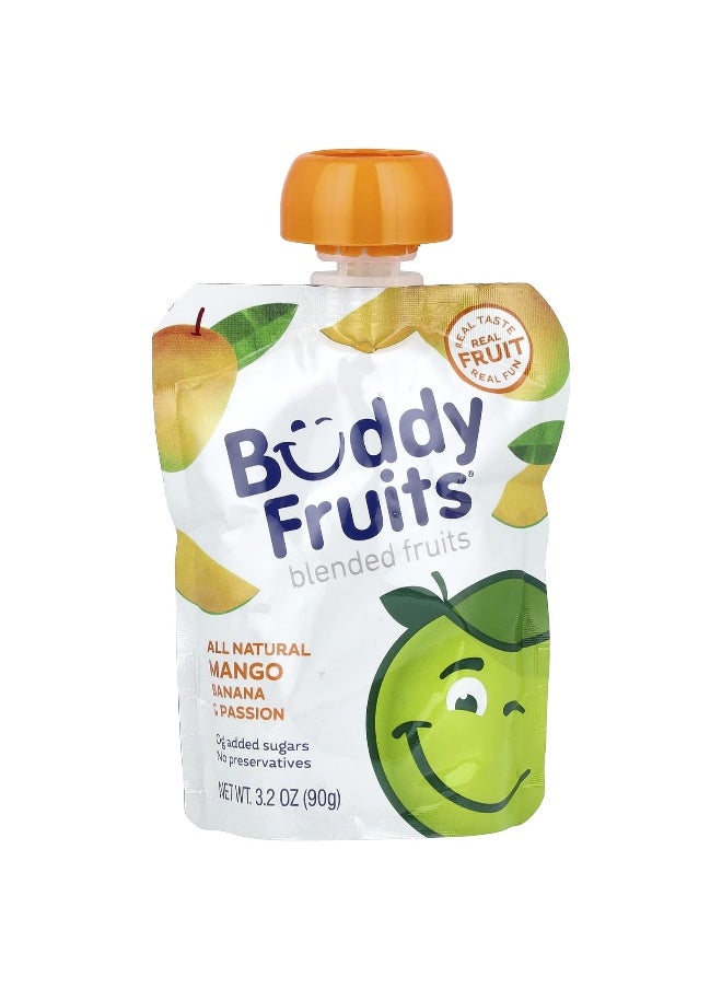 Buddy Fruits Buddy Fruits, Blended Fruits, Mango, Banana & Passion, 3.2 oz (90 g)  - Image 1