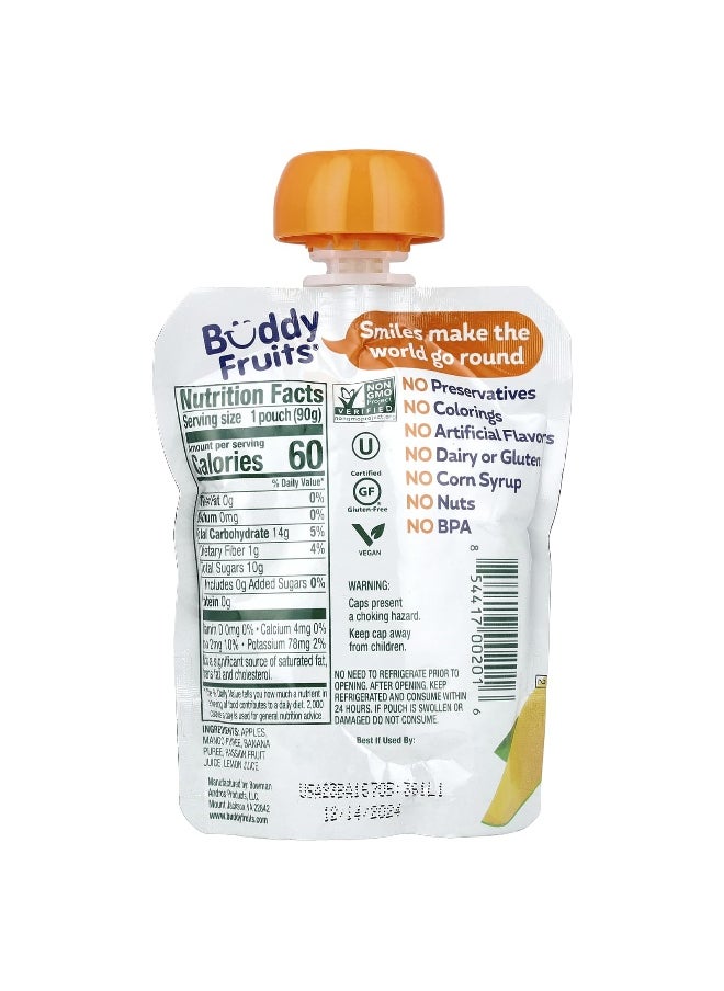 Buddy Fruits Buddy Fruits, Blended Fruits, Mango, Banana & Passion, 3.2 oz (90 g)  - Image 2