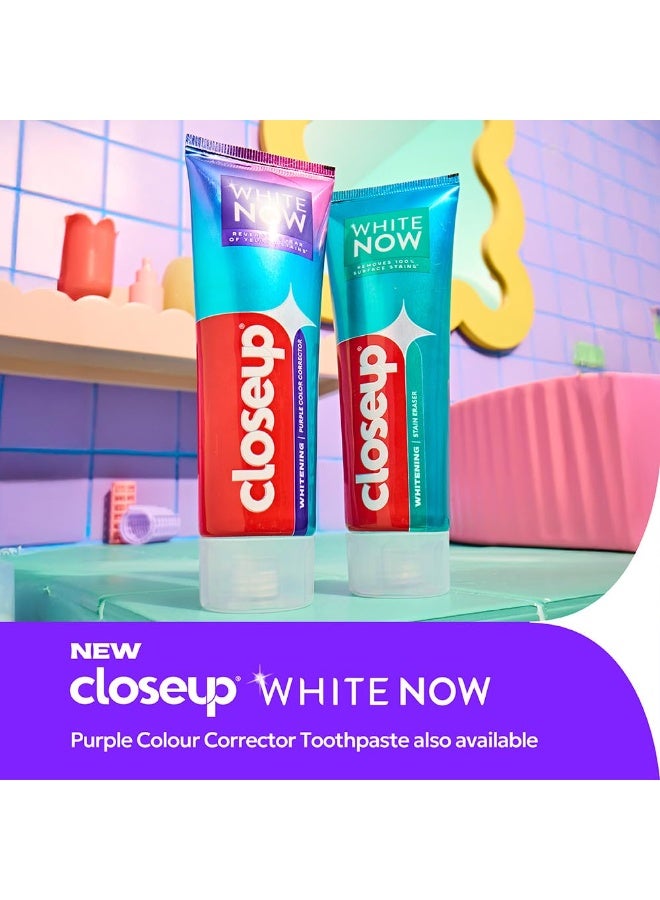 Close Up White Now Stain Eraser Toothpaste For Teeth Whitening | Removes 100% Surface Stains To Whiten Teeth| Minty Fresh | Enamel Safe & For Daily Use 100 G - Image 3
