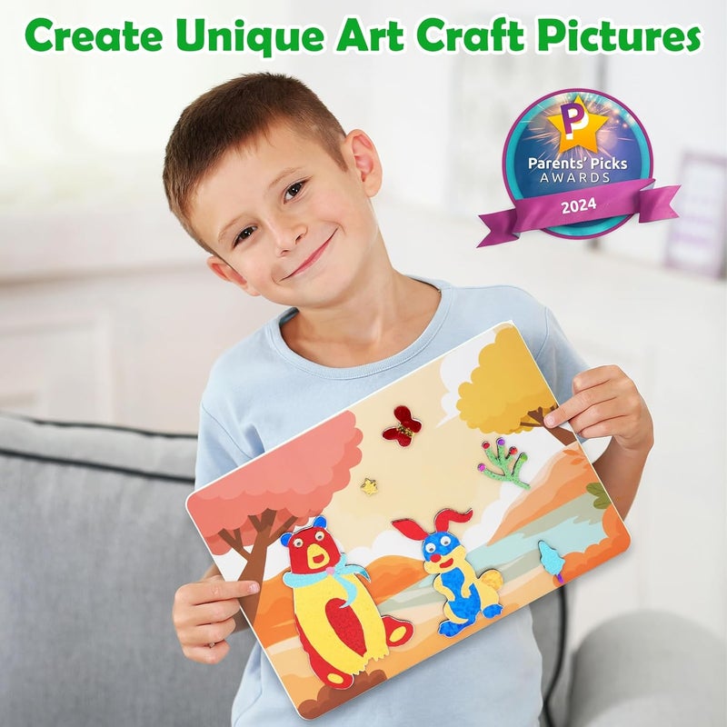 ZMLM Multi-market varied design options Foil Art Kit for Kids - Arts Crafts Fun Mess Free Activity, Gifts for Ages 4 5 6 7 8 9 Girls Boys, Crafts for Kids Creative Birthday Easter Basket Stuffers Gifts Toys (Dinosaur & Animal) All-round applied quality - Image 4