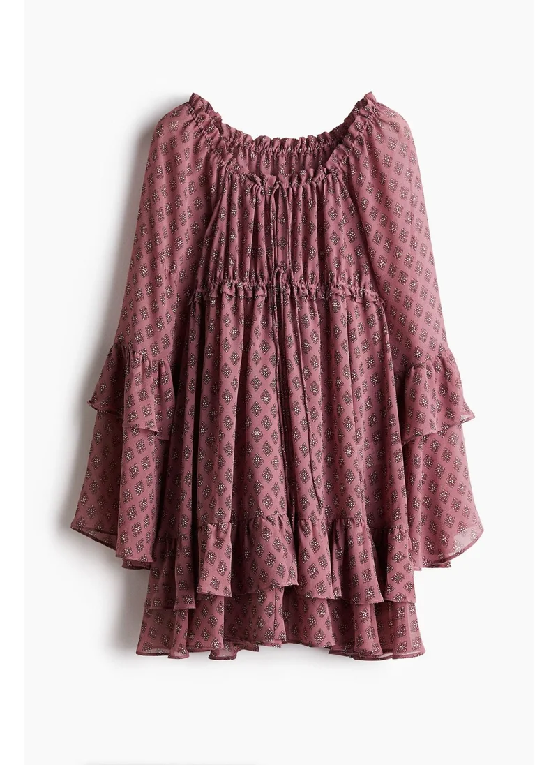 اتش اند ام Flounced chiffon dress