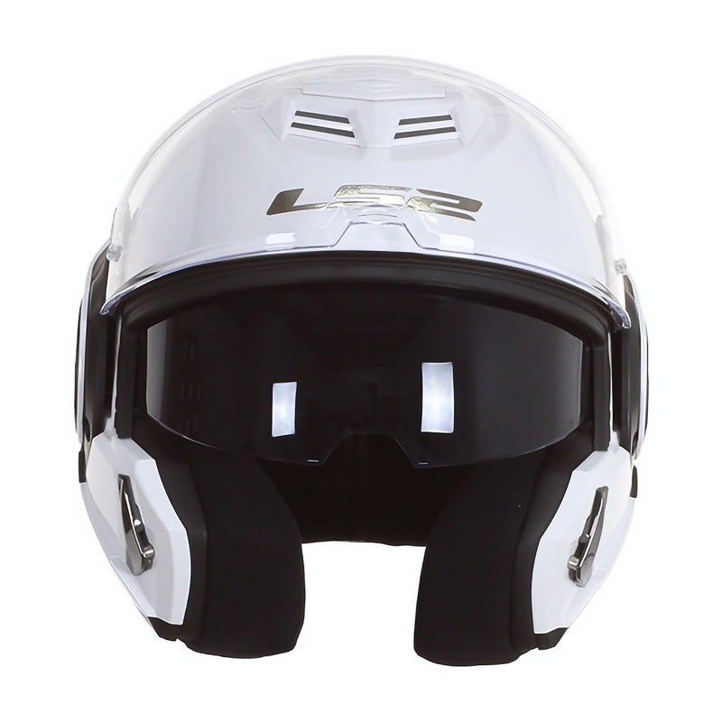 LS2 LS2, Advant Modular Flip Front Motorcycle Helmet. ECE 22.06 Certified. Complete With Pinlock and Luxury Camo Backpack Style Carry Bag. Solid White. XXXL - Image 2