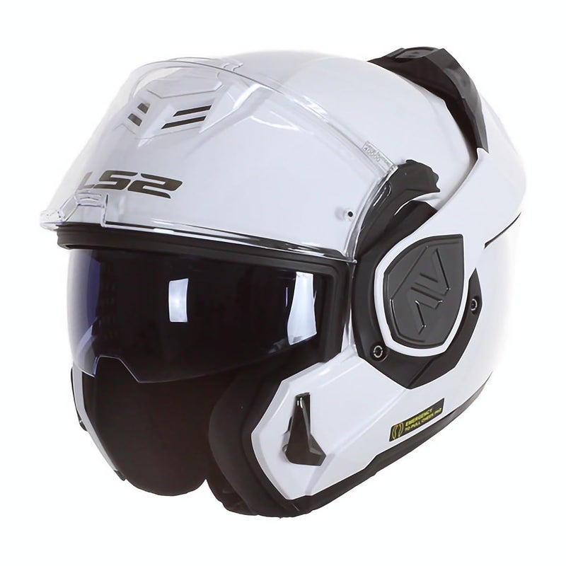 LS2 LS2, Advant Modular Flip Front Motorcycle Helmet. ECE 22.06 Certified. Complete With Pinlock and Luxury Camo Backpack Style Carry Bag. Solid White. XXXL - Image 1