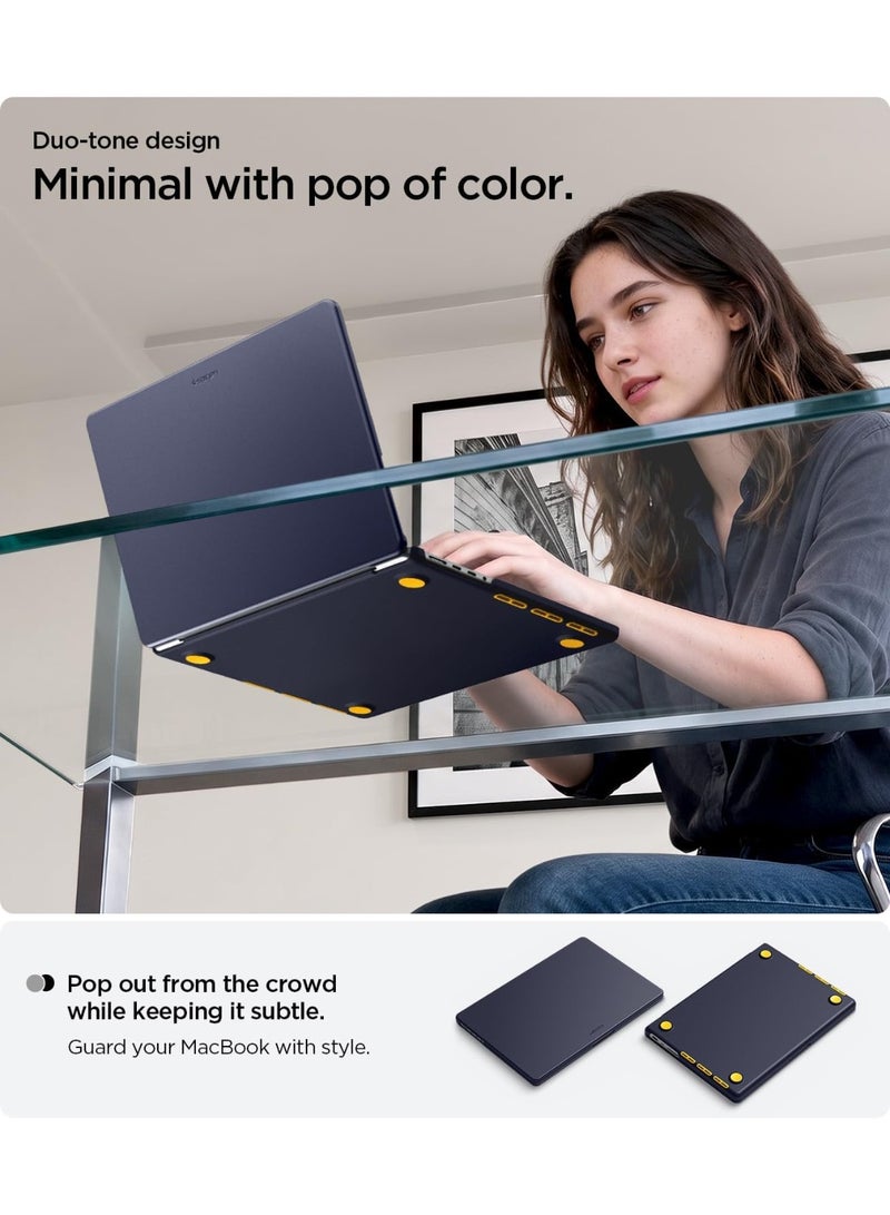 Spigen Nano Pop for MacBook Pro 14 inch case M5/M4/M3/M2/M1 Pro Max 2026/2025-2021 Two-Tone Hard Shell with Drop Protection - Blueberry Navy - Image 3