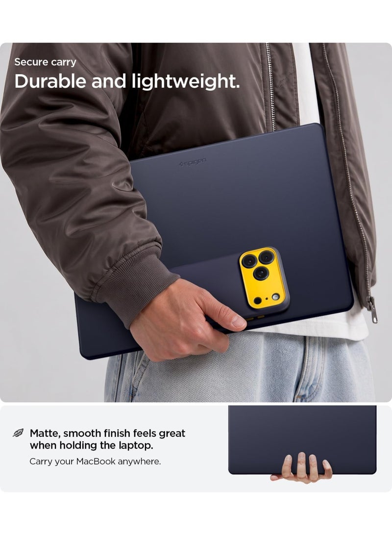 Spigen Nano Pop for MacBook Pro 14 inch case M5/M4/M3/M2/M1 Pro Max 2026/2025-2021 Two-Tone Hard Shell with Drop Protection - Blueberry Navy - Image 4
