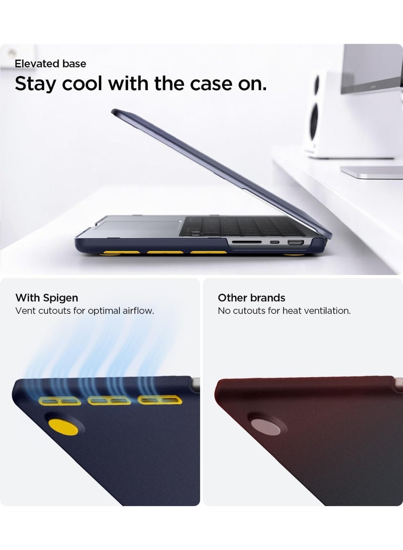 Spigen Nano Pop for MacBook Pro 14 inch case M5/M4/M3/M2/M1 Pro Max 2026/2025-2021 Two-Tone Hard Shell with Drop Protection - Blueberry Navy - Image 5