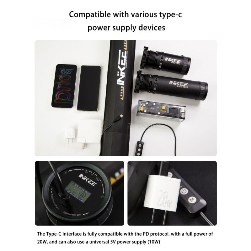Inkee Gca20u 20W USB Inflatable Tube Light, Magnetic Bi-Color LED Lamp, Portable Outdoor Photography Video Fill Light - Image 3