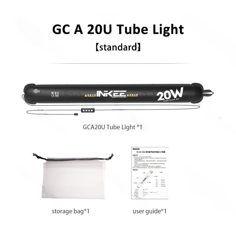 Inkee Gca20u 20W USB Inflatable Tube Light, Magnetic Bi-Color LED Lamp, Portable Outdoor Photography Video Fill Light - Image 1