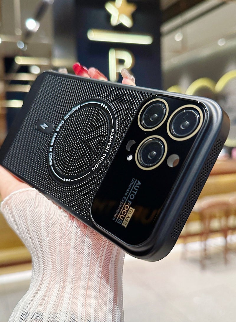 Color Fans For iPhone 13 Pro Max MagSafe Case Lens Protect Heat Dissipation Cover Black - Image 3