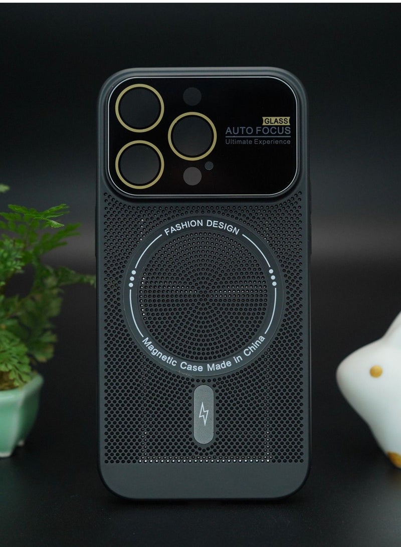 Color Fans For iPhone 13 Pro Max MagSafe Case Lens Protect Heat Dissipation Cover Black - Image 4