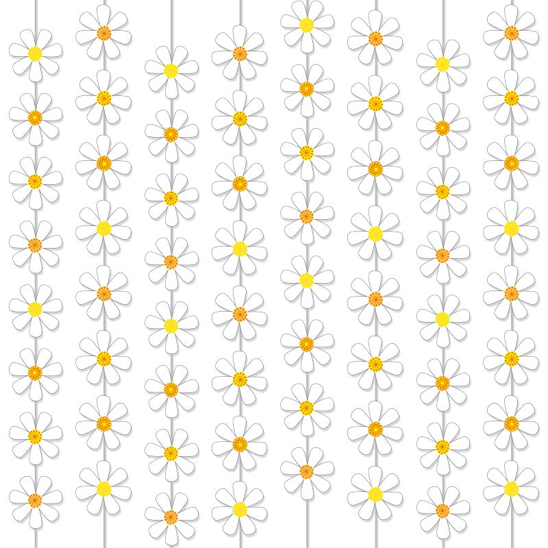 مجموعة لافتات حفلة دايزي جروفي بوهو  زينة هيبي معلقة  قصاصات ورقية لزهور دايزي البيضاء لعيد ميلاد واحد  حفلة استحمام الأطفال  زينة منزلية  لوازم صفية  ديكور