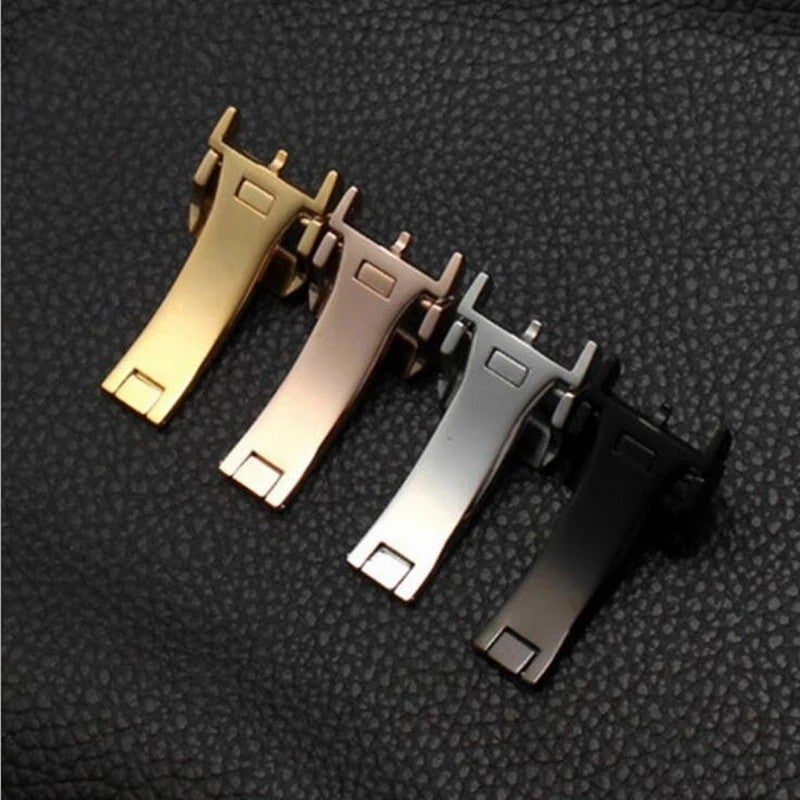 Bluejw 18mm Premium 316L Stainless Steel Butterfly Watch Band Clasp - Rose Gold & Silver Folding Buckle Strap for Watch Replacement - Image 3