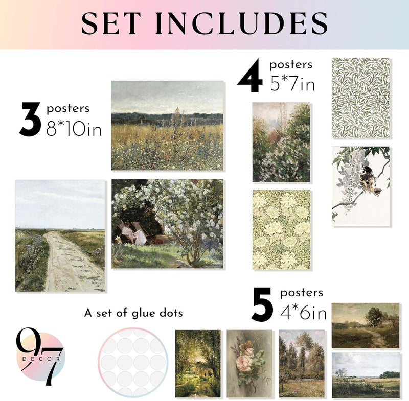 97 Decor Vintage Wall Art Prints - French Country Countryside Landscape Painting, Spring Pictures, Farmhouse Poster Gallery (8x10 Unframed) - Image 2