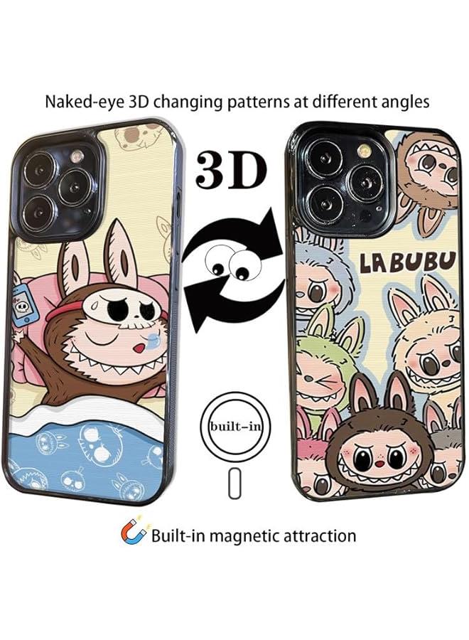 Arabest Cute Cartoon Phone 16 Case Women Kawaii 3D Case TPU Silica Gel Scratch Resistant Shockproof (14pro,Blue) - Image 2