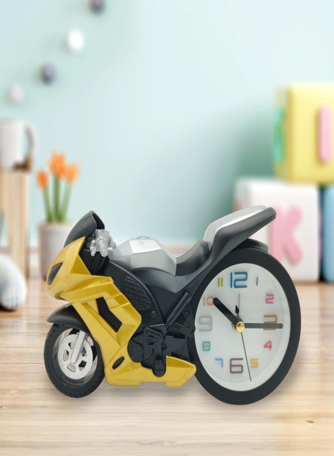 TEMIX Analog Alarm Clock, Bike Shape Desk & Shelf Clock, Kids Room Clock, Decor Clock - Image 1