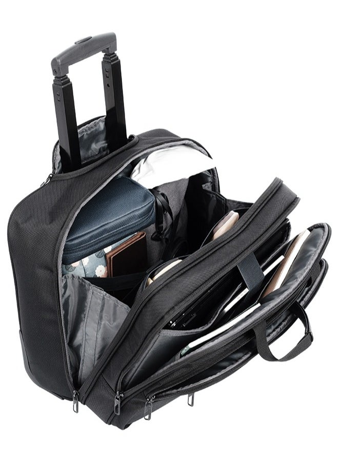 CABINPRO Premium Pilot Case Trolley Water Resistant Multi Compartment Fashion Trolley Laptop Bag for Men Women on Travel Business CP010 Black  - Image 3