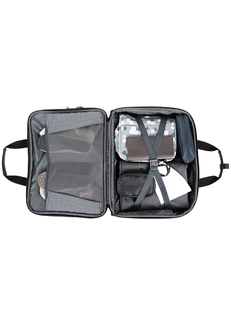 CABINPRO Premium Pilot Case Trolley Water Resistant Multi Compartment Fashion Trolley Laptop Bag for Men Women on Travel Business CP010 Black  - Image 4