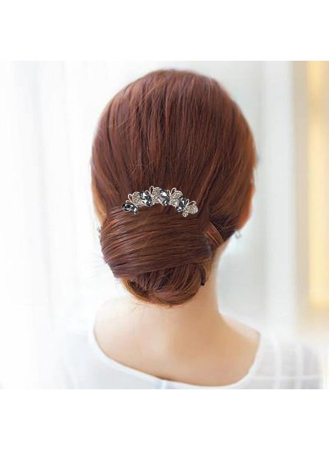 Sankuwen Sankuwen Flower Rhinestones Hair Combs Accessories,Perfect Mother's Day Gifts,Brithday gifts(Style B,Grey)  - Image 5