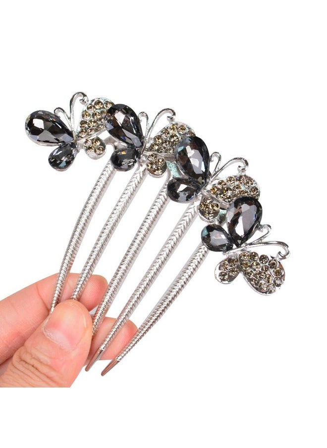 Sankuwen Sankuwen Flower Rhinestones Hair Combs Accessories,Perfect Mother's Day Gifts,Brithday gifts(Style B,Grey)  - Image 3