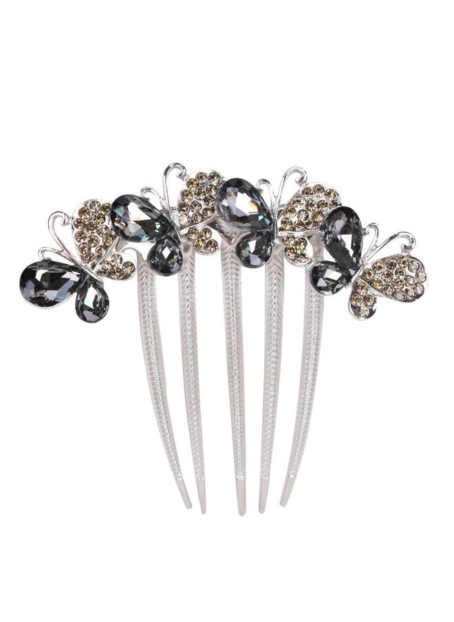 Sankuwen Sankuwen Flower Rhinestones Hair Combs Accessories,Perfect Mother's Day Gifts,Brithday gifts(Style B,Grey)  - Image 1