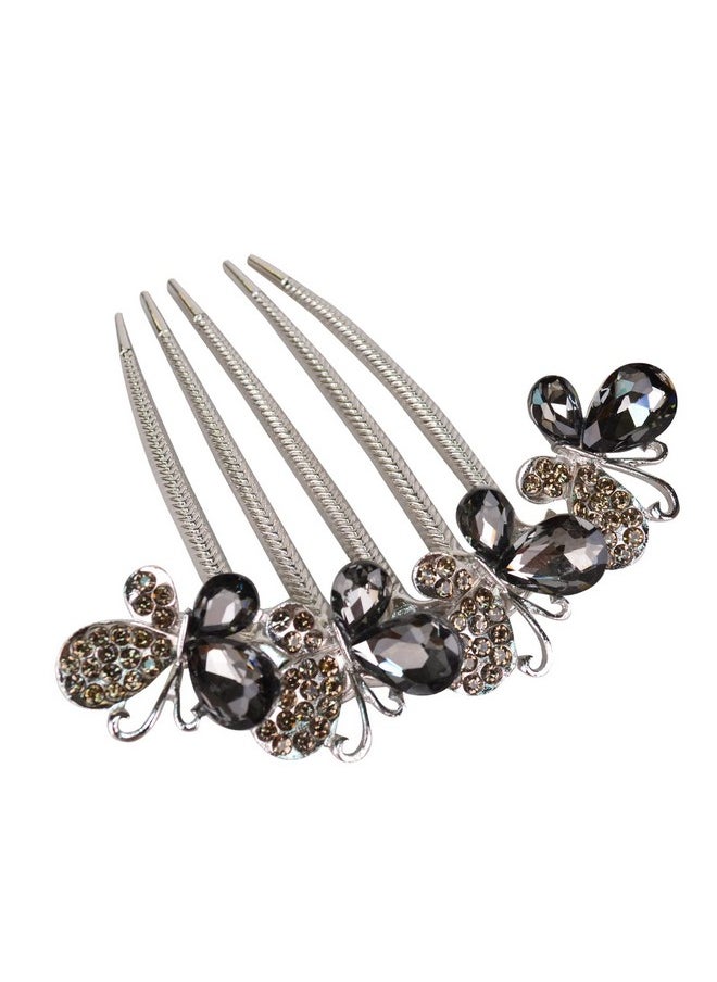 Sankuwen Sankuwen Flower Rhinestones Hair Combs Accessories,Perfect Mother's Day Gifts,Brithday gifts(Style B,Grey)  - Image 2