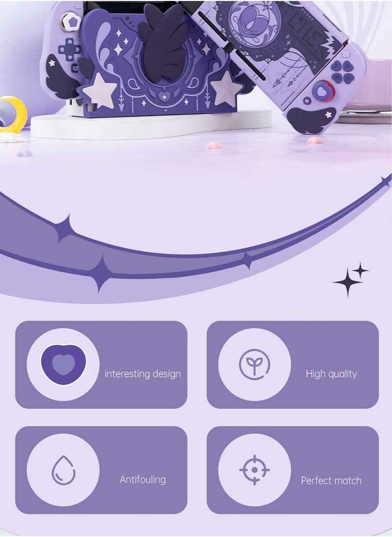 GeekShare نينتندو التبديل / لقد اخترت شحن مقعد غطاء سيليكون لينة ، ومكافحة الصفر غطاء مقعد - ستار سلسلة الجناح سيليكون لينة رقيقة جدا حالة مكافحة الصفر ، لا تحتاج إلى تثبيت مفك البراغي ( الأرجواني )  - Image 2