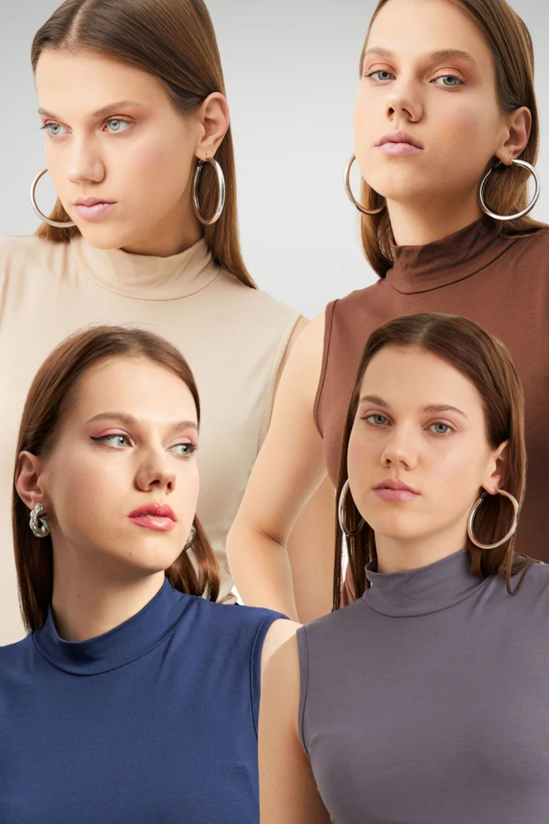 Bipantolon BIPANTOLON Women's 4-Pack Half Turtleneck Bodysuits
