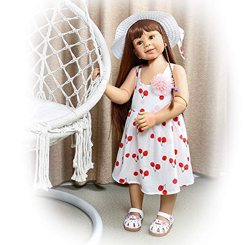 Pinky 34inch87cm Reborn Toddler DollsHuge Baby Full Body Hard Vinyl Girl Realistic Anatomically Correct Long Hair Age 3 Dress Model Collectible Great Qualtity - Image 1