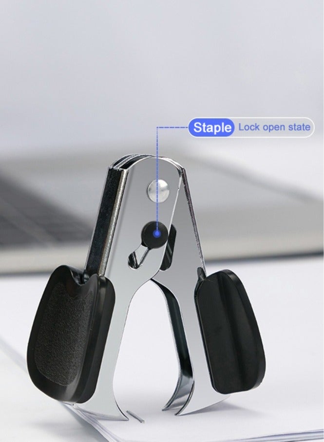 Generic Desk Stapler Set Includes Stapler, Staple Remover, Belt 640 Pieces Standard 24/6 Staples 1-25  Capacity Small Manual Stapler Suitable for Office School Students Three-in-One Set Black  - Image 4