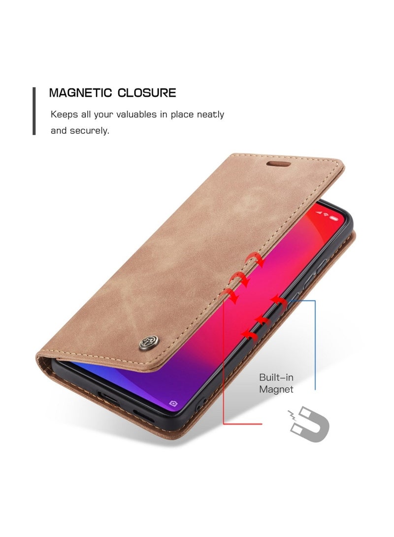 CaseMe Phone Case Luxury PU Leather Design 013 Flip Cover Card Slot Holder Cover For Mi 9T / Mi 9T Pro /K20  (Brown)  - Image 3