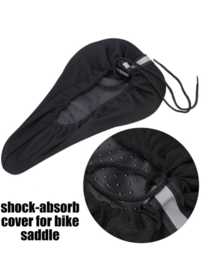 ارواق غطاء وسادة مقعد دراجة ثلاثي الأبعاد مريح - وسادة سرج ناعمة وواسعة وممتصة للصدمات للدراجات الجبلية والطرق - قابلة للتهوية وخفيفة الوزن ومتينة، ملحق ركوب الدراجات، أسود - Image 5