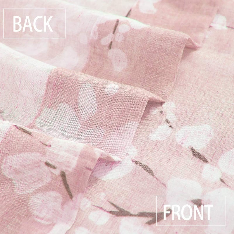 BFAM Sheer Curtain with Floral Print, Premium Printed Sheer Drapes, Eyelet/Grommet Curtain for Living Room, Bedroom, Light Filtering Curtains, Pink Floral 7 Feet, Pack of 1 Curtain - Image 4