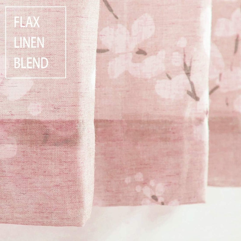 BFAM Sheer Curtain with Floral Print, Premium Printed Sheer Drapes, Eyelet/Grommet Curtain for Living Room, Bedroom, Light Filtering Curtains, Pink Floral 7 Feet, Pack of 1 Curtain - Image 3