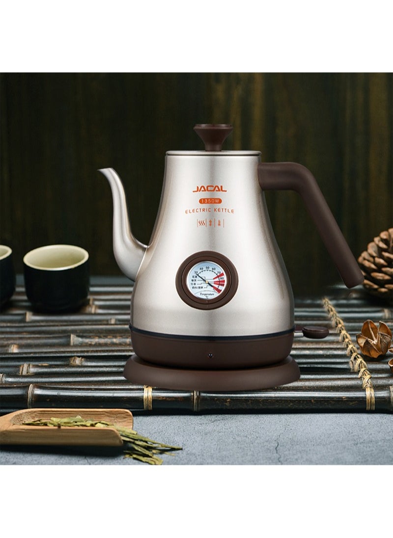 JACAL Stainless Steel Electric Kettle with Thermometer 1L 1350W  - Image 2