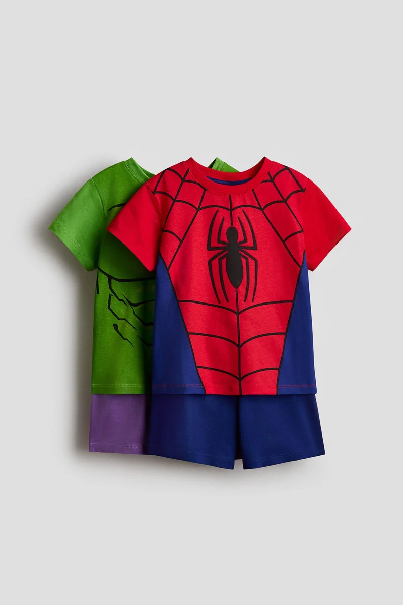 اتش اند ام بيجاما مزينة بطبعة - عبوة من قطعتين