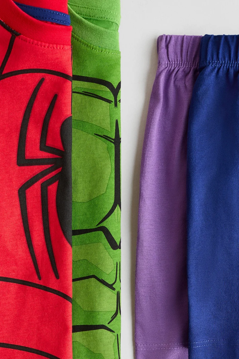 اتش اند ام بيجاما مزينة بطبعة - عبوة من قطعتين