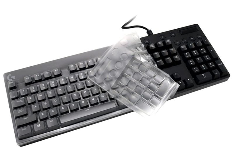 UHamn Silicone Keyboard Skin Cover Compatible for Logitech G810 G610 Orion Mechanical Gaming Keyboard, Logitech G213 Prodigy & G512 & G512 SE & G413 & K840 Gaming Keyboard (Clear) - Image 1