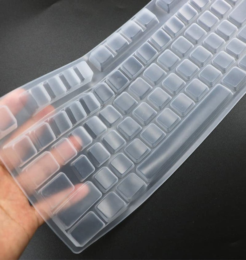 UHamn Silicone Keyboard Skin Cover Compatible for Logitech G810 G610 Orion Mechanical Gaming Keyboard, Logitech G213 Prodigy & G512 & G512 SE & G413 & K840 Gaming Keyboard (Clear) - Image 3