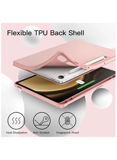 FARROBIZZ Case Tab S9 FE 10.9-Inch with S Pen Holder, Soft TPU Tri-Fold Stand Protective Tablet Cover, Support S Pen Charging, Auto Wake/Sleep-Light (Rose Gold)  - Image 3