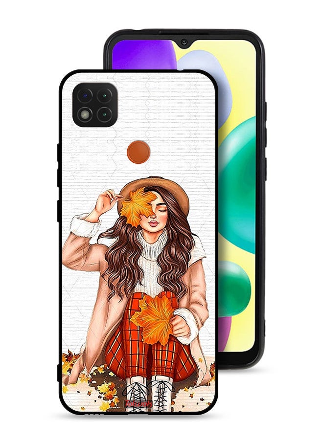 Tolwak Xiaomi Redmi 9C Protective Case Cover Holding Autumn Leaves Art  - Image 1