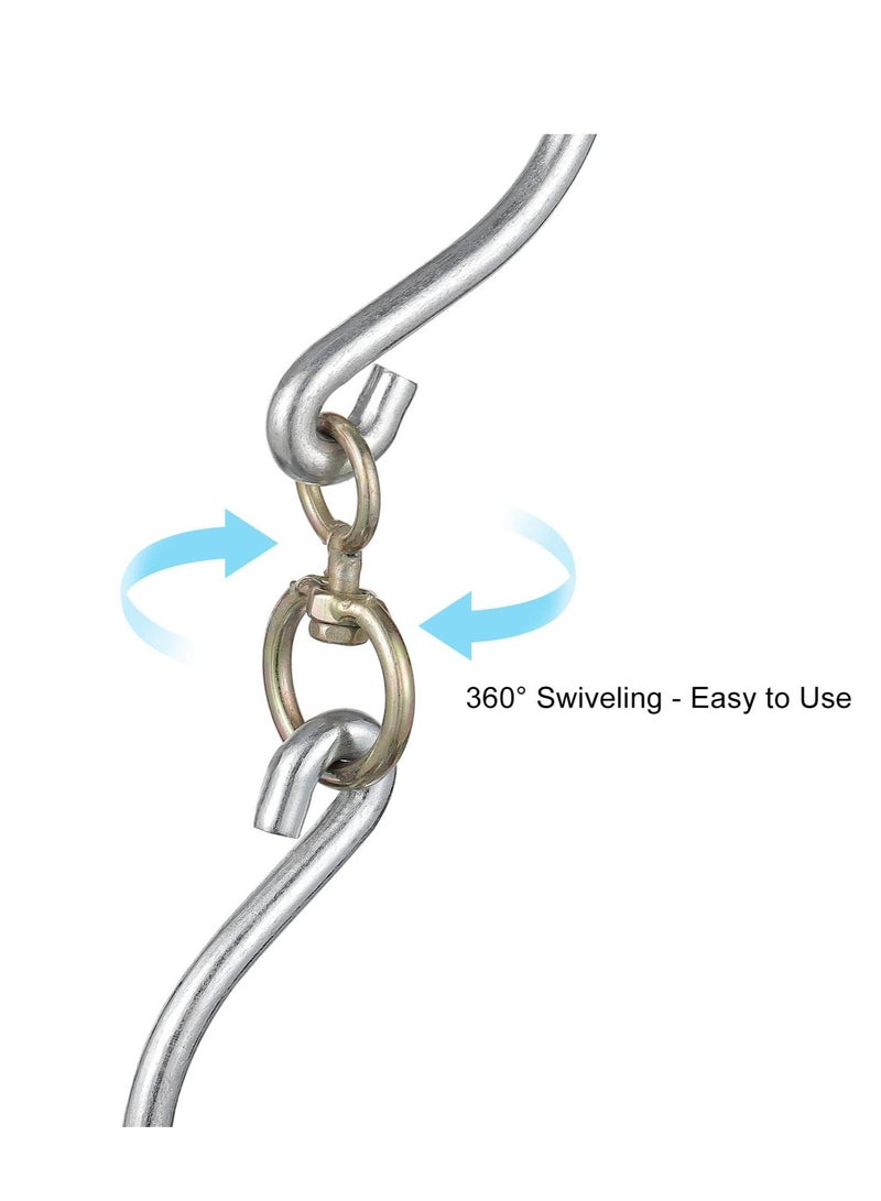 Swivel Meat Hooks, 0.34'' Thickness Galvanized Processing Butcher Hooks for Hanging Drying Smoking Meat Products, 4 Pack(12 Inch) - Image 3