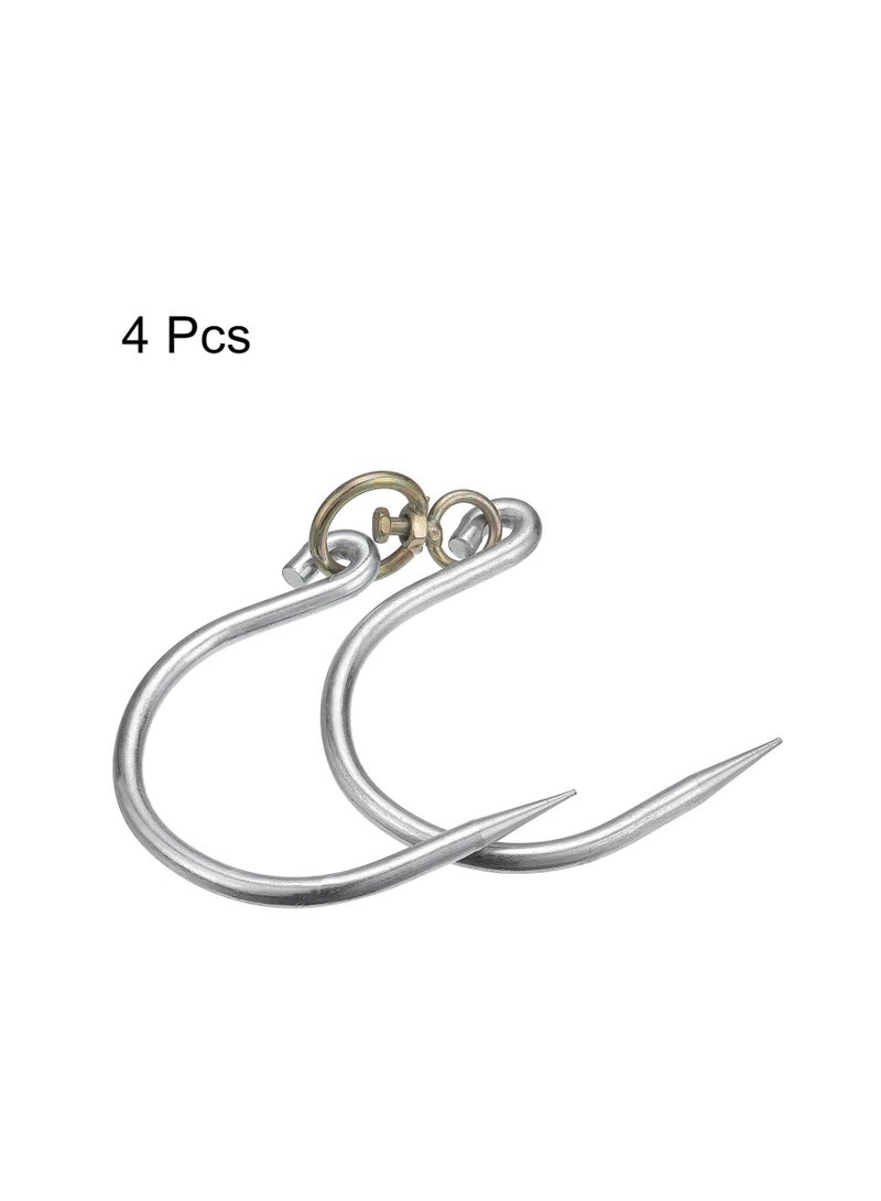 Swivel Meat Hooks, 0.34'' Thickness Galvanized Processing Butcher Hooks for Hanging Drying Smoking Meat Products, 4 Pack(12 Inch) - Image 4