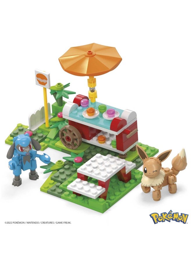 Mega Brands MEGA Pokémon Action Figure Building Toys Set, Pokémon Picnic with 193 Pieces, 2 Poseable Characters, Eevee and Riolu, Gift Idea for Kids  - Image 2