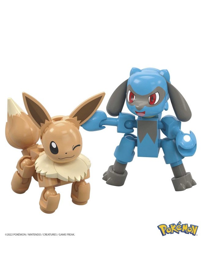 Mega Brands MEGA Pokémon Action Figure Building Toys Set, Pokémon Picnic with 193 Pieces, 2 Poseable Characters, Eevee and Riolu, Gift Idea for Kids  - Image 4