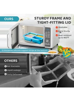 SUPVOX Supvox® 4-Grid Ice Cube Tray Large Frozen Soup Cube Mold with Lid Food-Grade Silicone Mold Tray for Miso Soup Cubes, Curry Cubes, Yogurt Frozen Cubes Multi Purpose Silicone Mold Tray  - Image 3