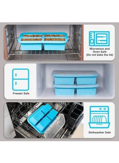 SUPVOX Supvox® 4-Grid Ice Cube Tray Large Frozen Soup Cube Mold with Lid Food-Grade Silicone Mold Tray for Miso Soup Cubes, Curry Cubes, Yogurt Frozen Cubes Multi Purpose Silicone Mold Tray  - Image 5